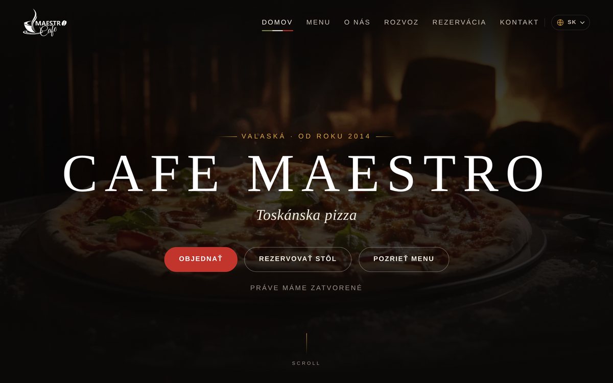 Ukážka webu Café Maestro